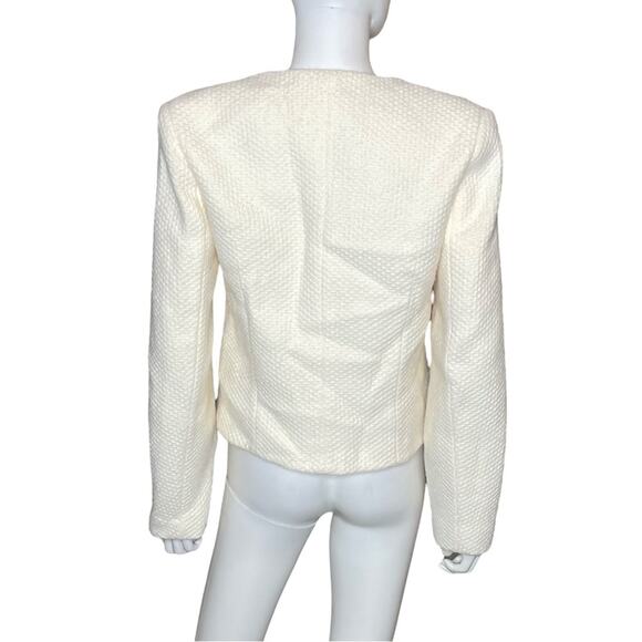 Anine Bing Anitta V-Neck Jacket Ivory Woven Women’s Sz M - Picture 6 of 12
